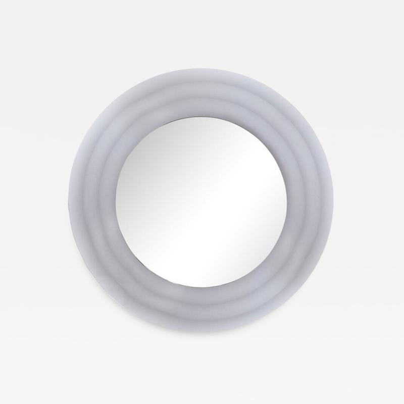 Ron Seff Mid Century Modernist Circular Beveled Mirror with Smoked Border by Ron Seff