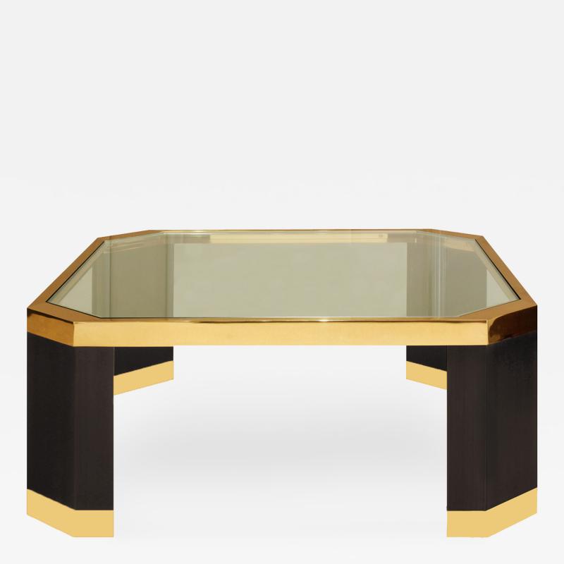 Ron Seff Ron Seff Coffee Table in Gold and Black Nickel 1970s