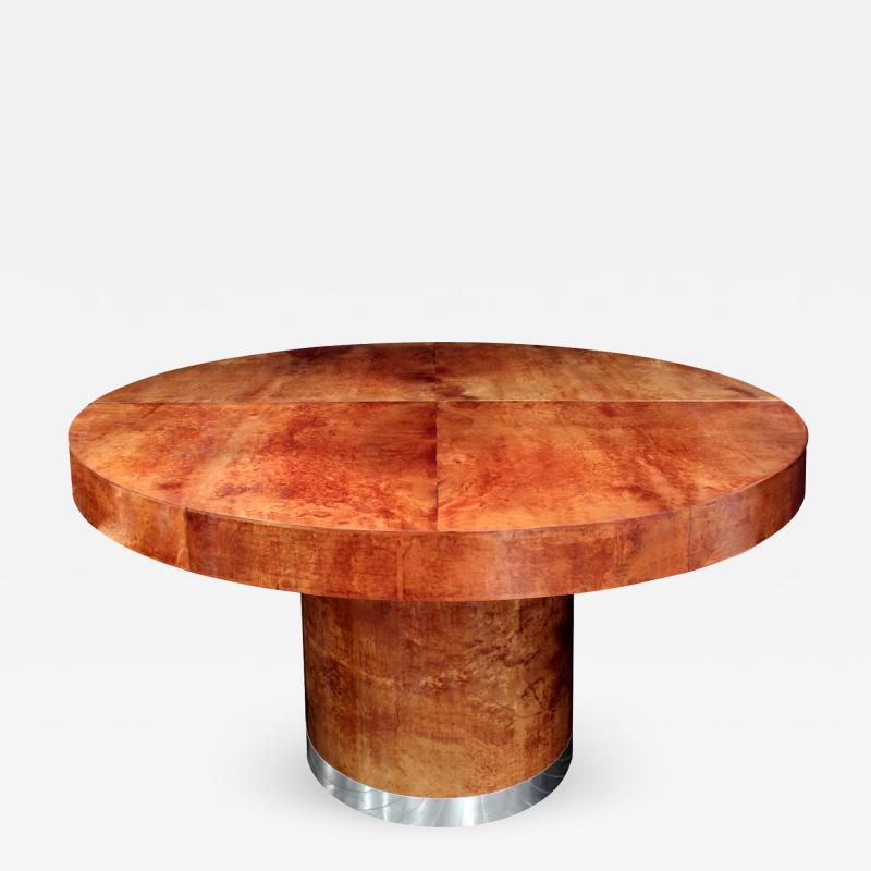 Ron Seff Round Lacquered Goatskin Dining Table by Ron Seff