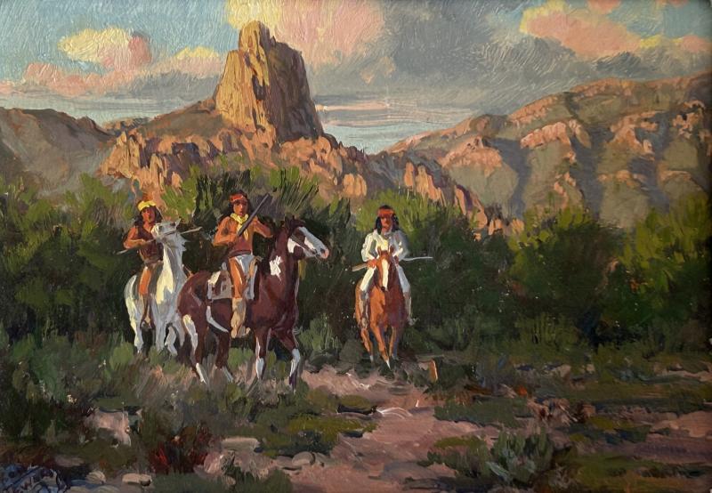 Ron Stewart Western Art Original Oil Painting Below Miners Needle by Ron Stewart USA