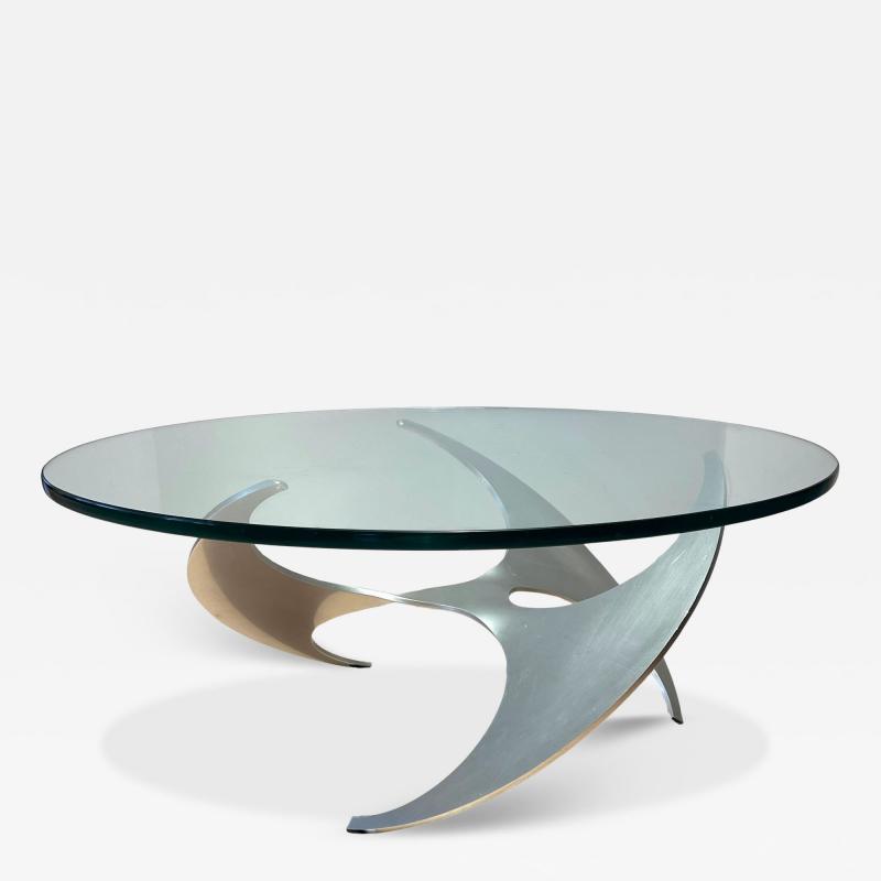 Ronald Schmitt Design Coffee Table by Knut Hesterberg Aluminum and Glass Germany 1960s