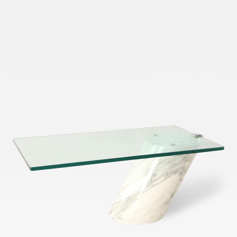 Ronald Schmitt Ronald Schmitt Bruelton White Carrara Marble And Glass Coffee Table