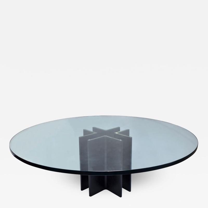 Ronald Schmitt Ronald Schmitt Coffee Table in Black Steel with Glass Top 1970s