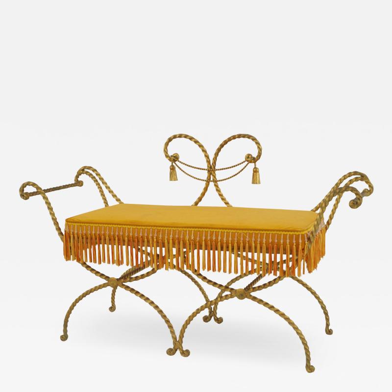 Rope and Tassel Gilt Loveseat