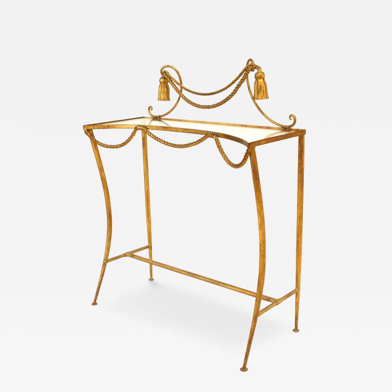 Rope and Tassel Gilt and Glass Console Table