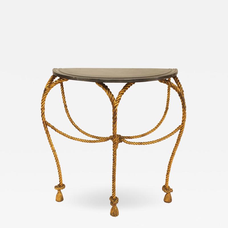 Rope and Tassel Gilt and Marble Console Table