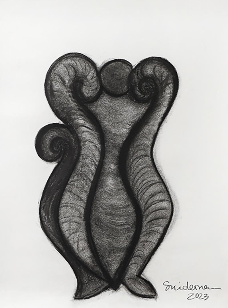 Rosanne Sniderman Charcoal Drawing V10 by Rosanne Sniderman