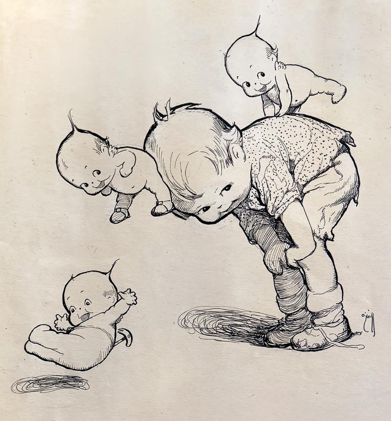 Rose Cecil O Neill Kewpies Playing Leapfrog Womans Home Companion Illustration