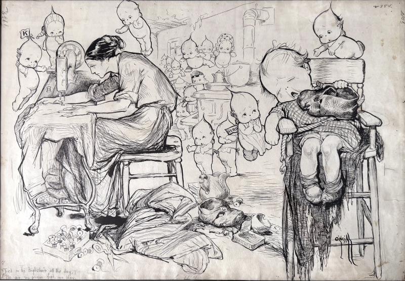 Rose Cecil O Neill Kewpies to The Rescue to Help the Downtrodden in Slums Feminist Art