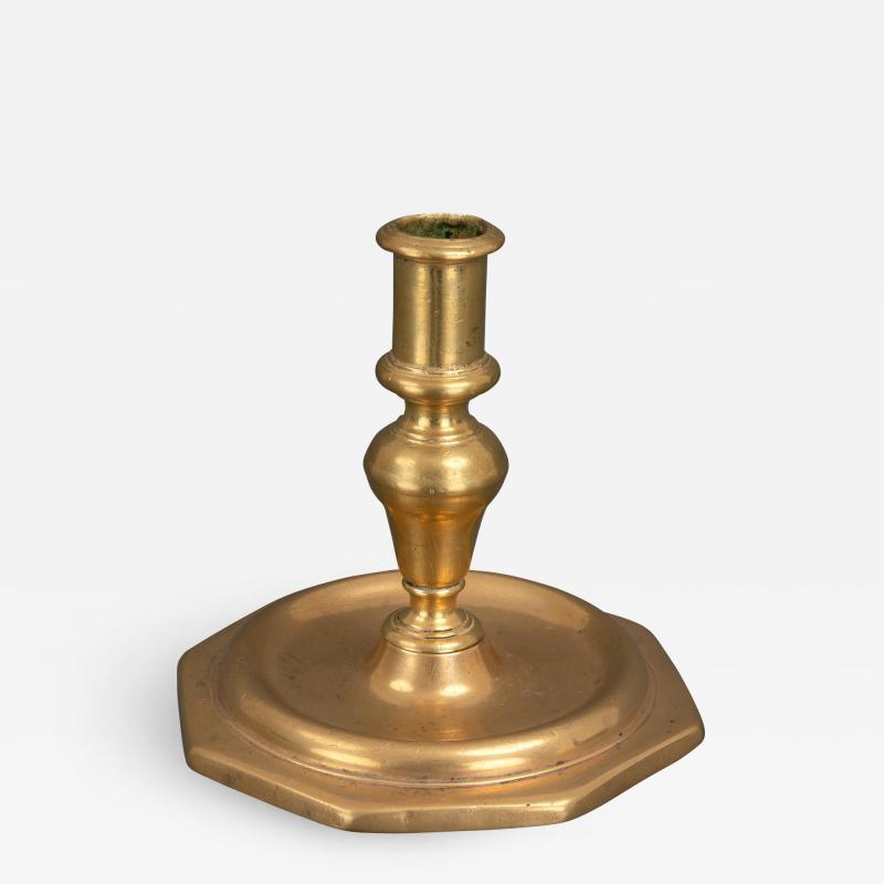 Rose Colored Brass Two Part Candle Stick