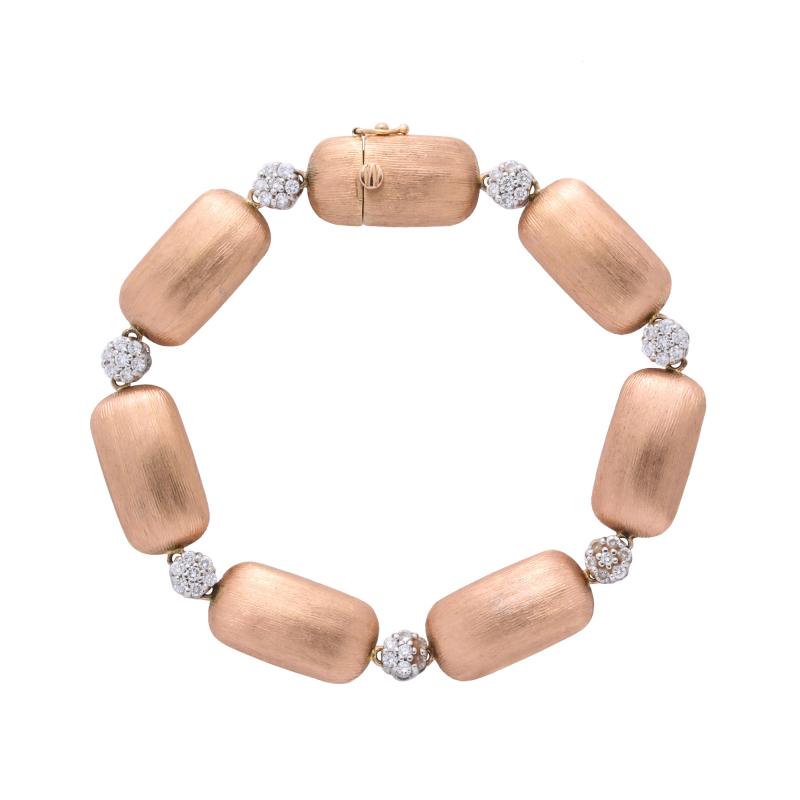 Rose Gold and Diamond Cluster Bracelet