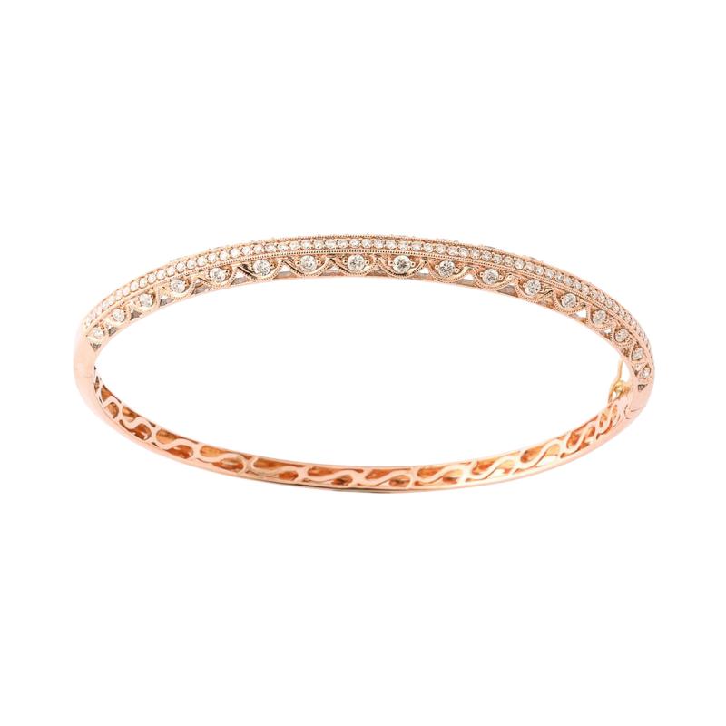 Rose Gold and Pave Diamond Encrusted Bracelet
