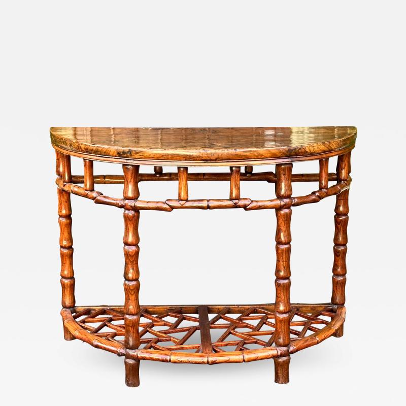 Rose Tarlow Rose Tarlow Chinoiserie Bamboo Form Demilune Table