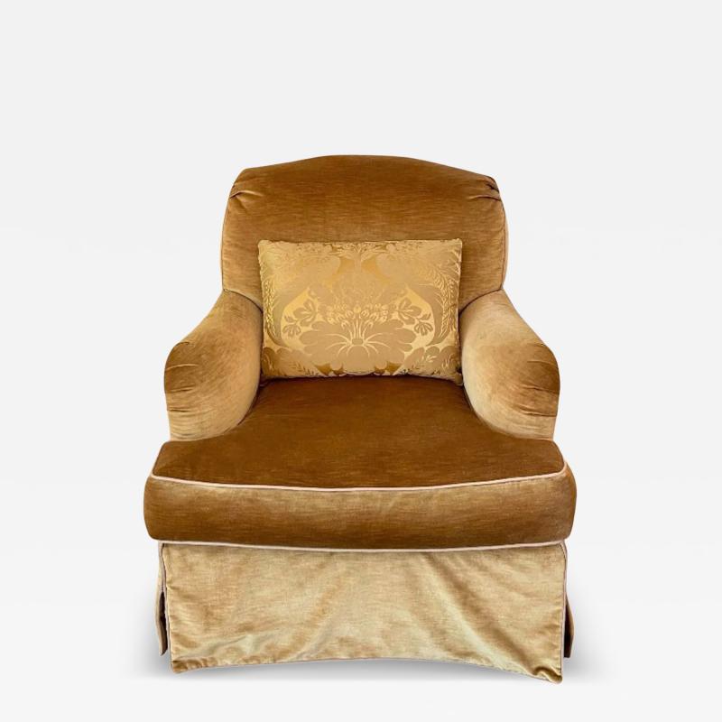 Rose Tarlow Rose Tarlow Melrose House Roll Arm Silk Velvet Swivel Club Chair