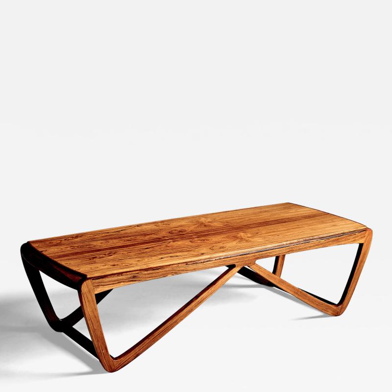 Rosewood Coffee Table with Sculptural Base