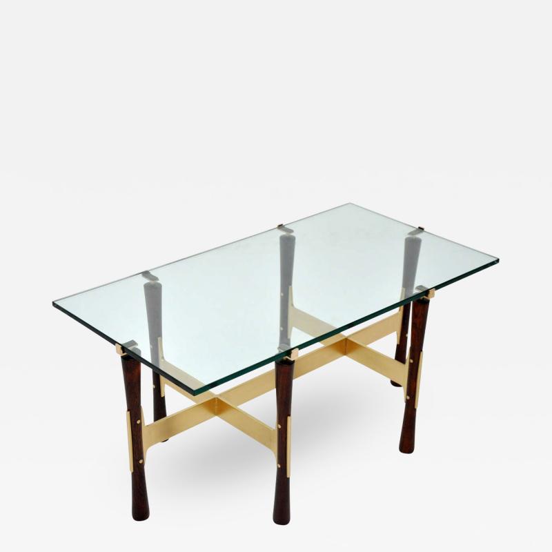 Rosewood and Brass Coffee Table