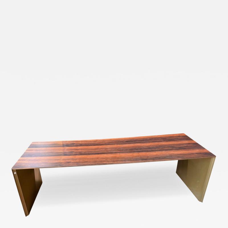 Rosewood and Solid Bronze Architectural Bench 1970 s