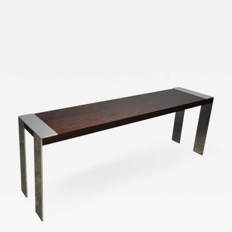 Rosewood and Stainless Steel Console