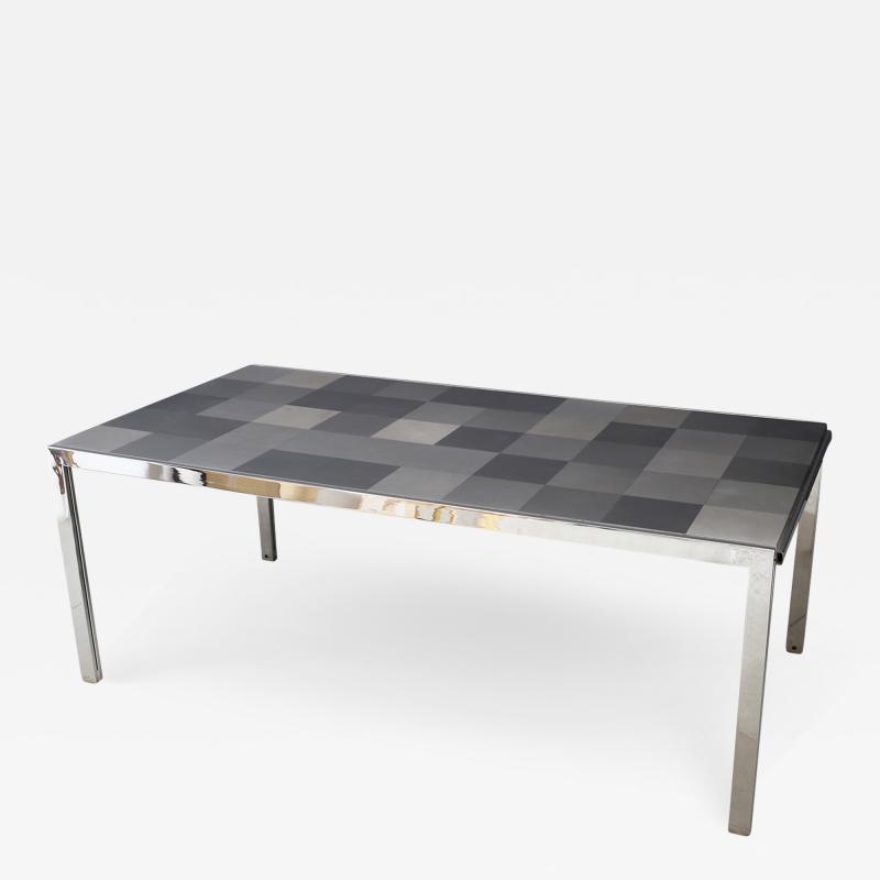 Ross F Littell Table by Ross Littell for ICF De Padova Model Luar Op in Stainless grey 1970s