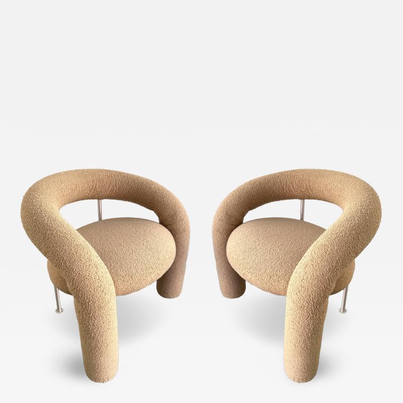 Rossi di Albizzate Pair of Tube Armchairs by Bartoli for Rossi di Albizzate Italy 1970s