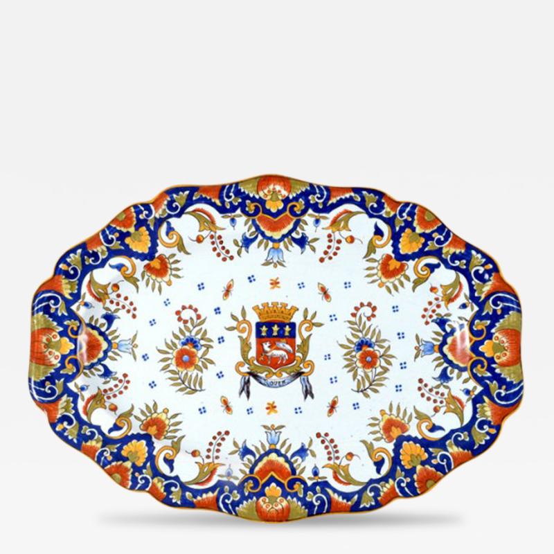 Rouen Armorial Platter France 18 19th Century