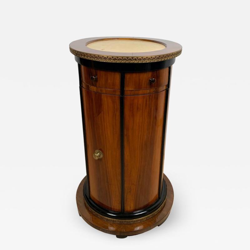 Round Biedermeier Drum Cabinet Walnut Veneer Austria Vienna circa 1830