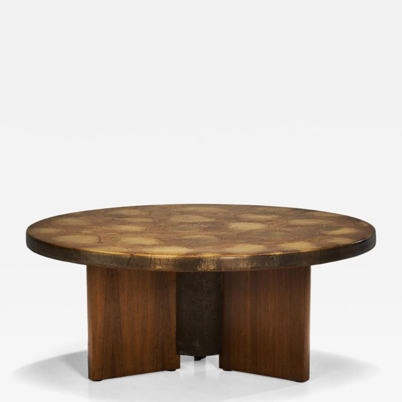 Round Coffee Table with Elemental Tabletop Europe 20th Century