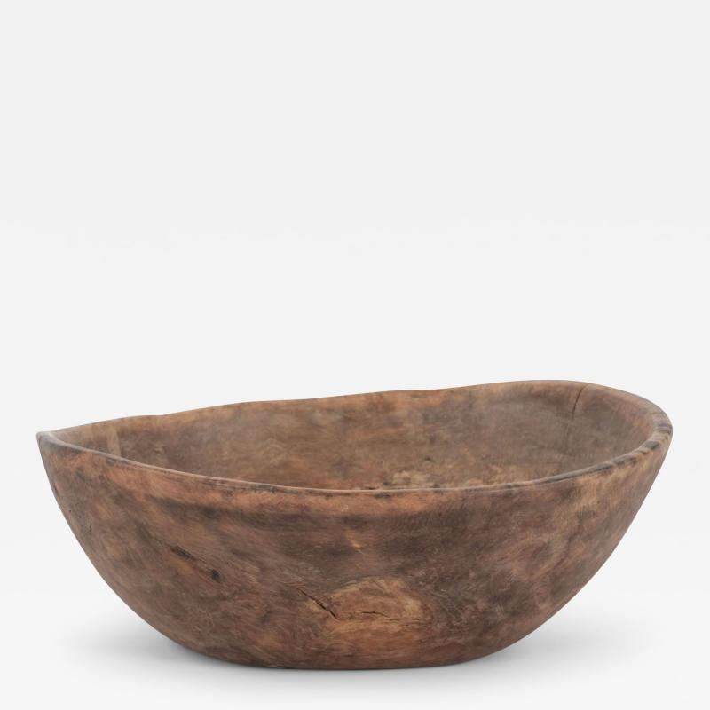 Round Hand Carved Swedish Rootwood Bowl