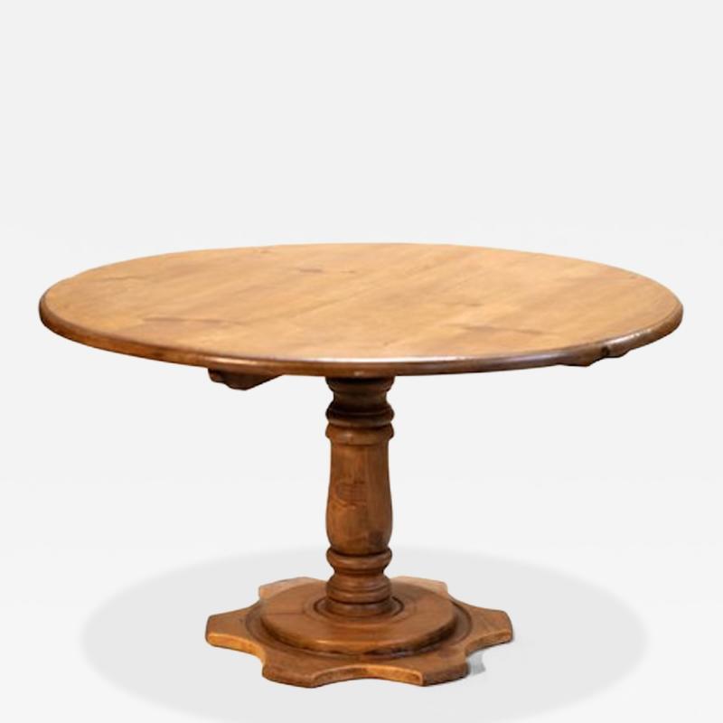 Round Pine Pedestal Table