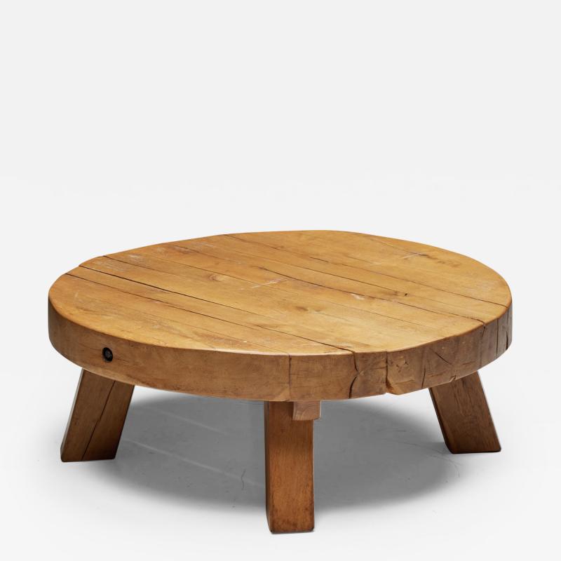 Round Rural Coffee Table 1950s