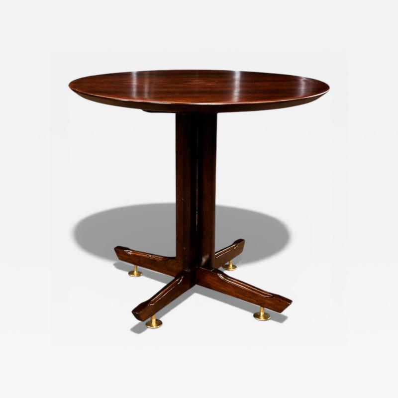 Round Side Table in Brazilian Rosewood with Brass Feet Brazil 1950s Lot 854A