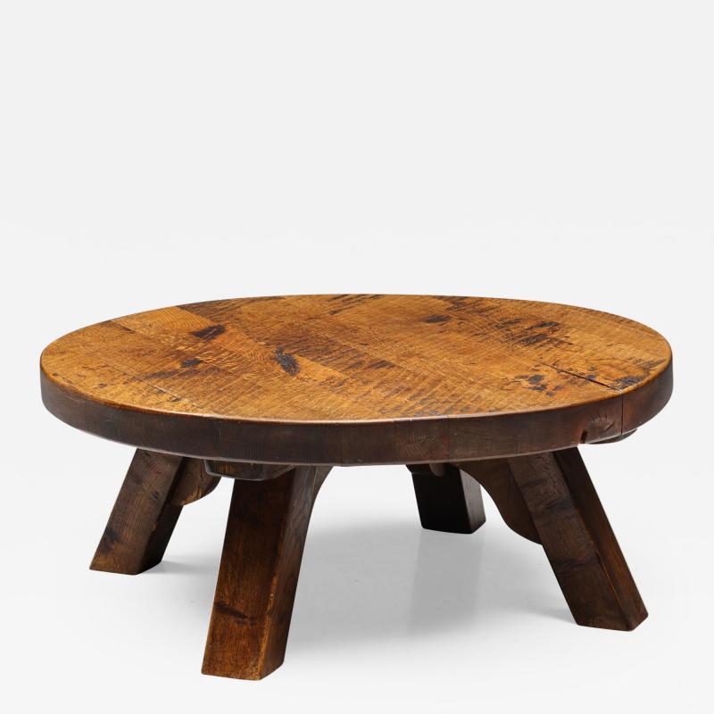 Round Wabi Sabi Rustic Coffee Table 1940s