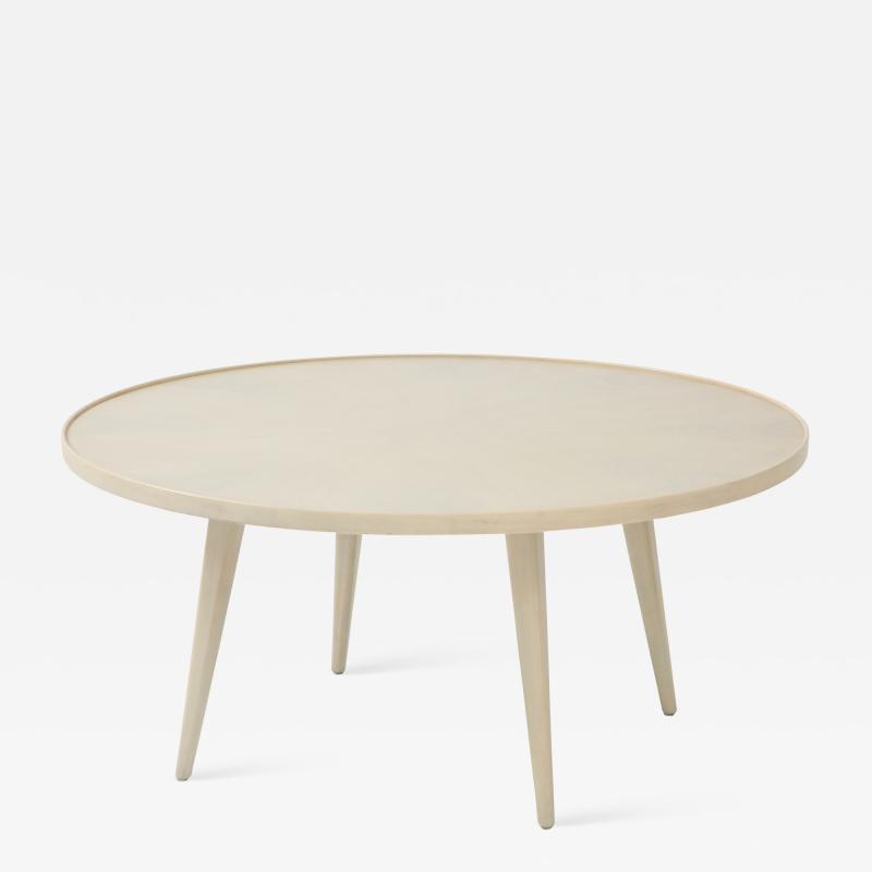 Round Whitewashed Coffee Table