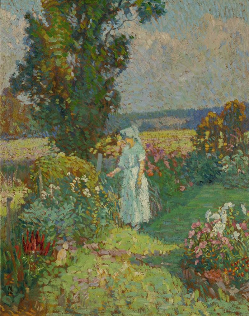 Roy Cleveland Nuse In Her Flower Garden