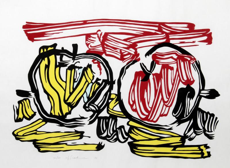 Roy Lichtenstein Red Apple and Yellow Apple from Seven Apple Woodcuts Series
