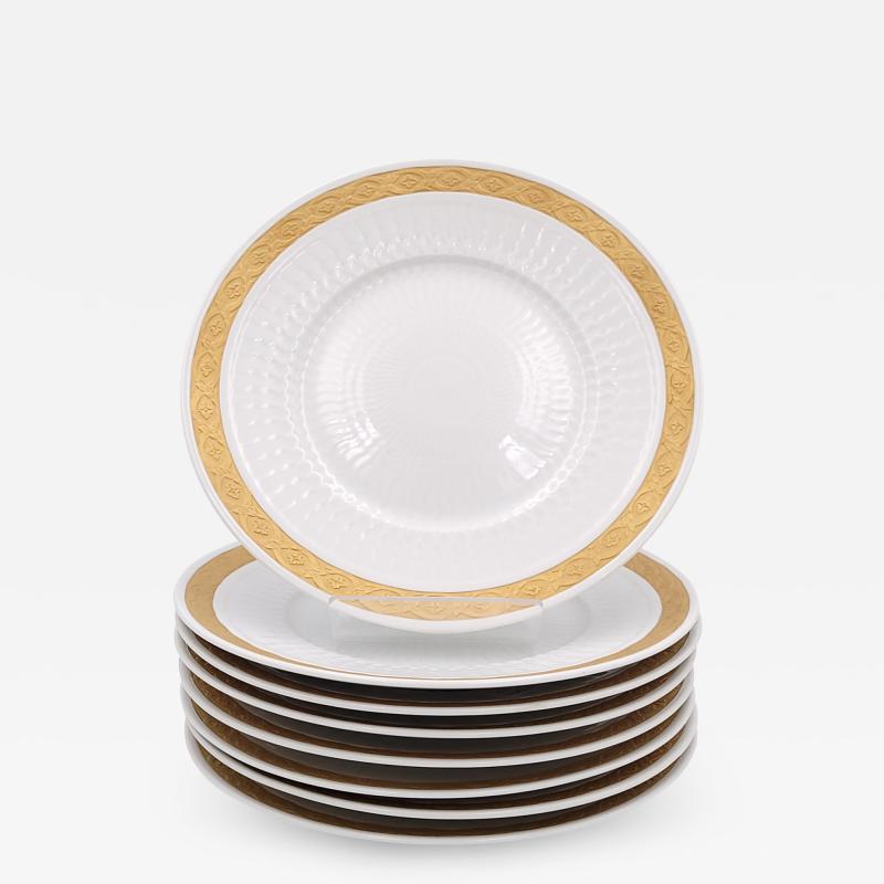 Royal Copenhagen Dessert or Salad Plates Denmark circa 1900 Set of 8