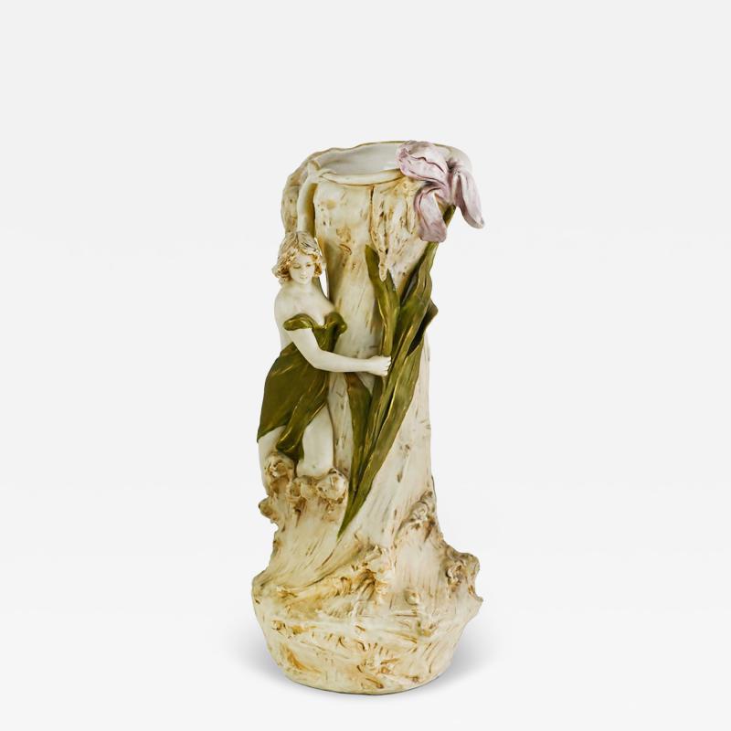 Royal DUX BOHEMIA Royal Dux Bohemia Water Lily Nymph Art Nouveau Vase
