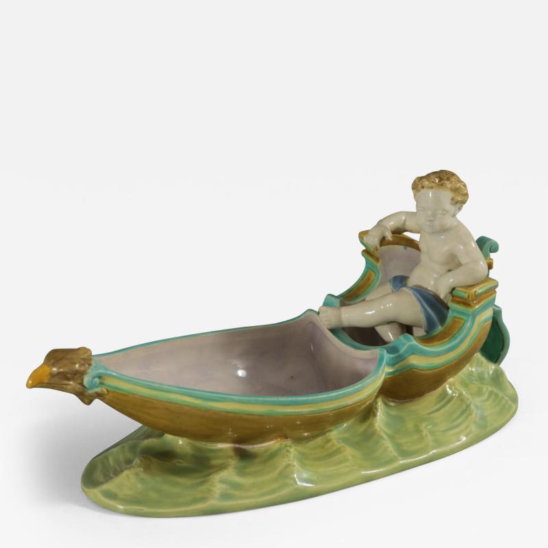 Royal Worcester Majolica Putti in Gondola Dish