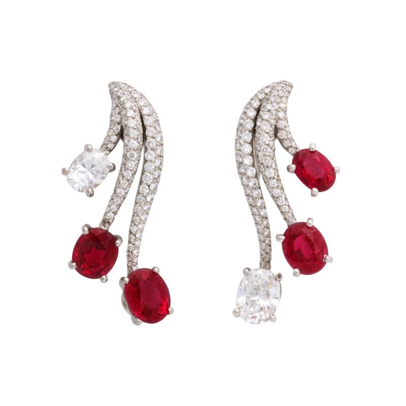 Ruby Diamond Earrings