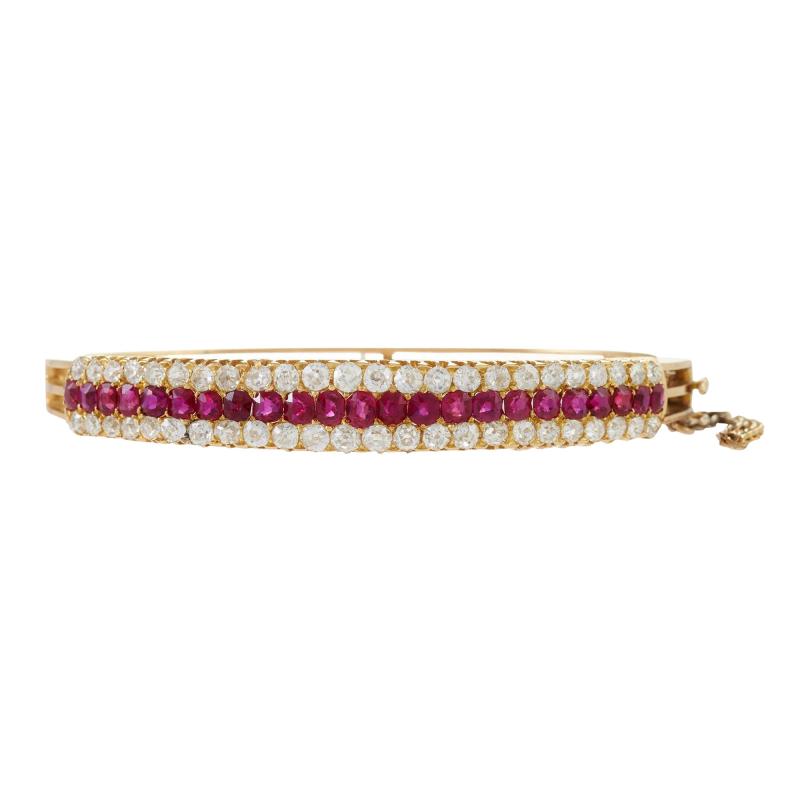 Ruby and Diamond Bangle Bracelet