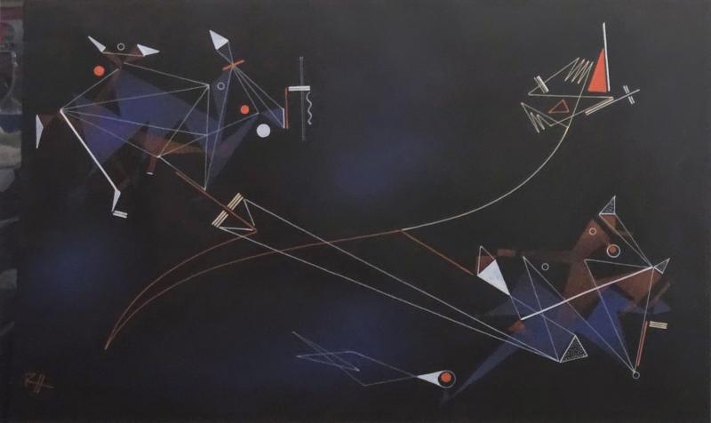 Rudolf Von Huhn Rudolf von Huhn Kites and Gusts 1955 Goauche on Paper