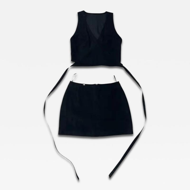 Ruffo Corsi Black Suede Leather Two Piece Set No import duty we pay for it 