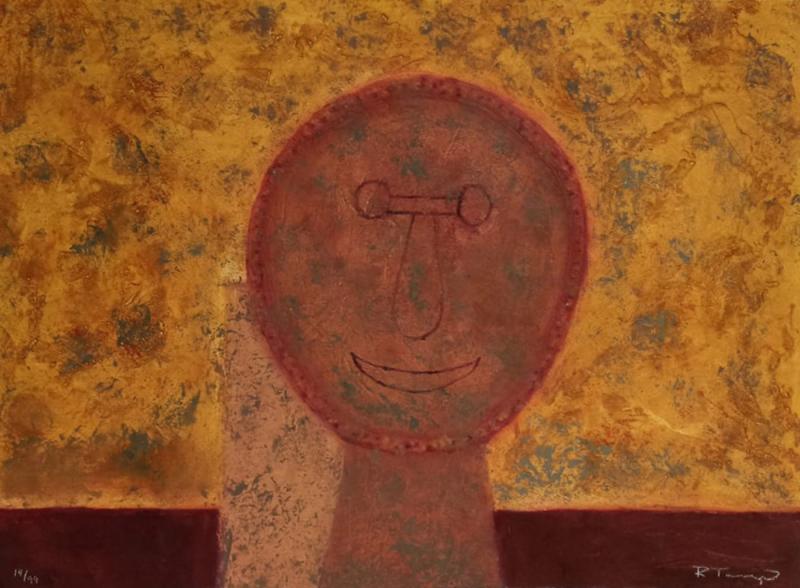 Rufino Tamayo Cabeza Sobre Fondo Verde
