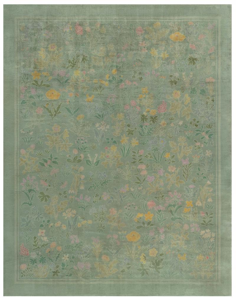 Rug by Josef Frank Flora Decorated with Illustrations from the Book Svenskteam