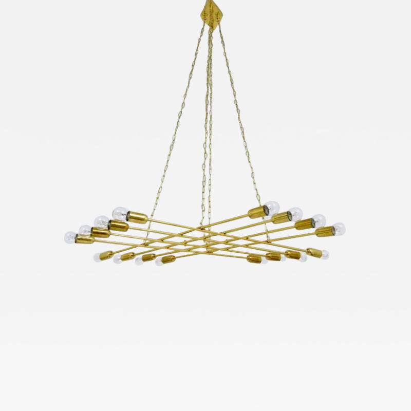 Rupert Nikoll Rupert Nikoll Large Midcentury Brass Chandelier Austria 1950s