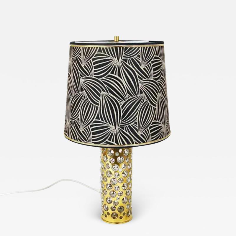 Rupert Nikoll Rupert Nikoll Midcentury Brass Tube Bubble Glass Table Lamp Austria 1950s