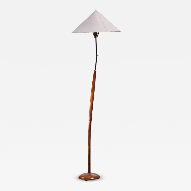 Rupert Nikoll Rupert Nikoll adjustable wood and brass floor lamp Austria