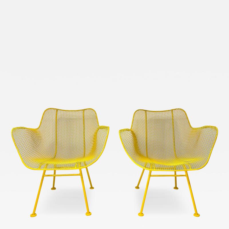 Russell Woodard Woodard Furniture 1950s Pair of Yellow Sculptura Collection Chairs by Russell Woodard