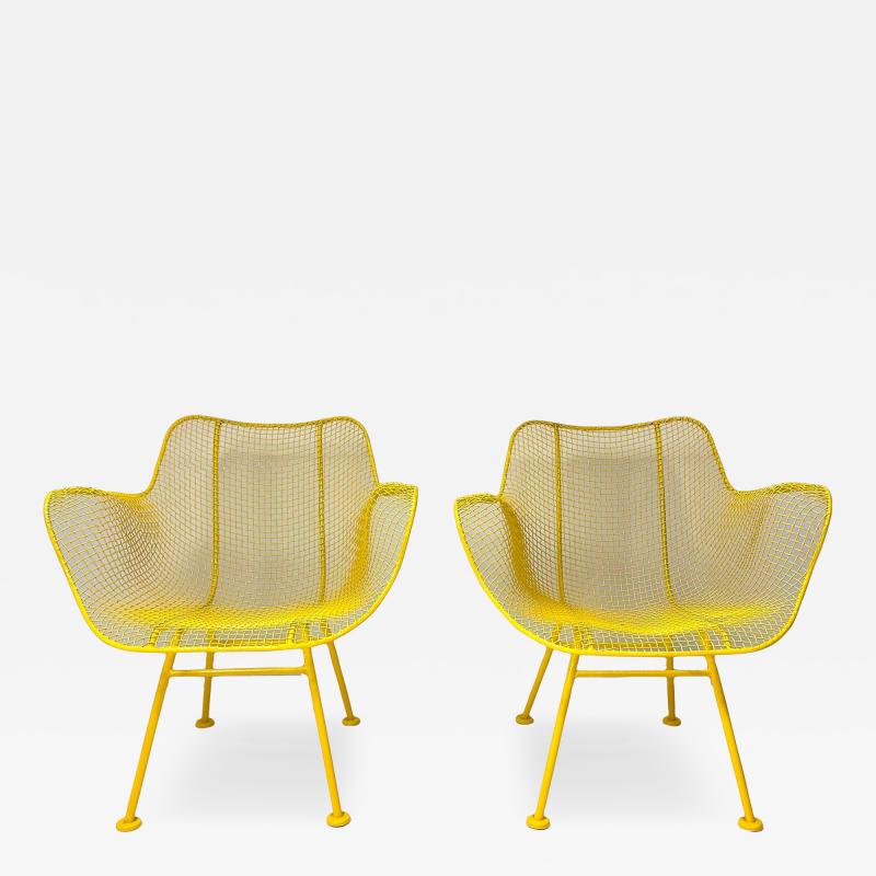 Russell Woodard Woodard Furniture 1950s Pair of Yellow Sculptura Collection Chairs by Russell Woodard Attrb 