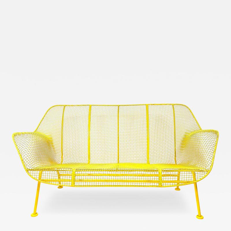 Russell Woodard Woodard Furniture 1950s Yellow Sculptura Collection Settee by Russell Woodard